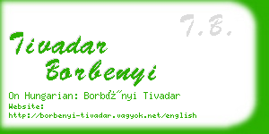 tivadar borbenyi business card